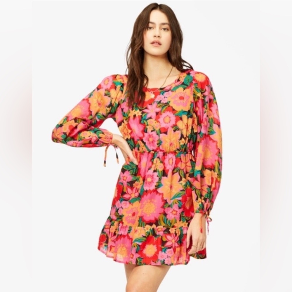 Billabong Heaven Scent Vibrant Floral Long Sleeve Dress SZ M NWT’s